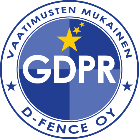 D-Fence Oy: vaatimusten mukainen GDPR -sertifikaatti